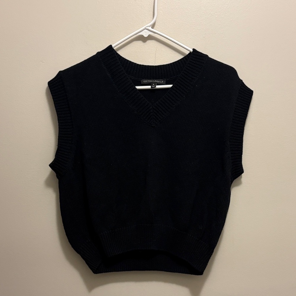 Black V-Neck Sweater Vest